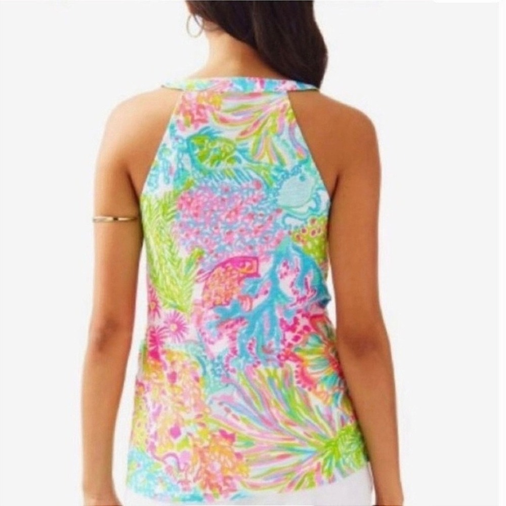 Lily Pulitzer Arya top multicolor‎ sleeveless beachy women's XS - Picture 2 of 10